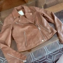 Естествена кожа Esprit байкър яке XS в отлично състояние, снимка 5
