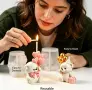 3D Комплект мече с шапка и балони и мече със сърца силиконов молд свещи гипс сапун фондан декорация , снимка 3
