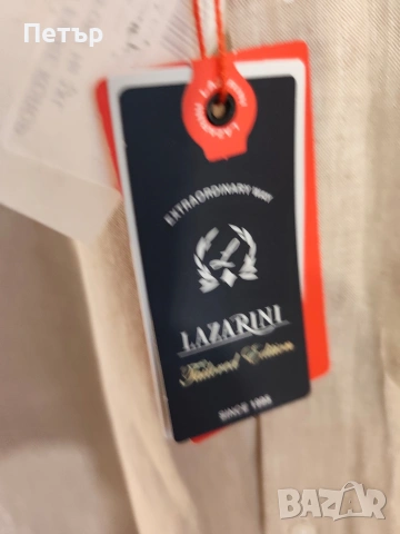 Мъжка ленена риза Lazarini, снимка 5 - Ризи - 54280924