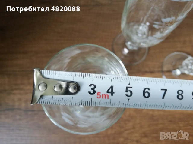 Кристални чаши за шампанско с позлата НОВИ ретро , снимка 4 - Чаши - 54494684