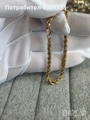 Златна гривна 14карата  2.9гр 16.5см, снимка 3 - Гривни - 54172337