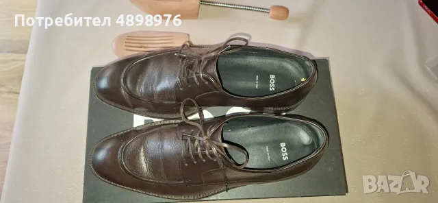 Тъмнокафяви Дерби/Dark Brown Derby Shoes/ Hugo Boss, снимка 3 - Официални обувки - 55428932