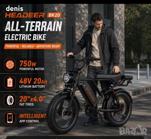 НОВ Електрически Велосипед мотор BK20 (1000W, 48V 20Ah,50km/h) FatBike E Bike , снимка 2 - Велосипеди - 55342909