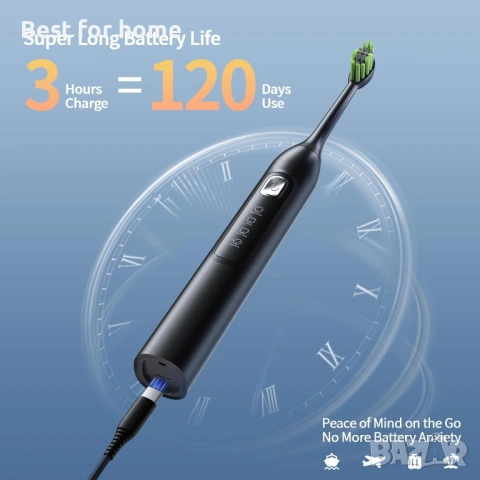 Електрическа четка за зъби OasiSmile Sonic - 42000 VPM Мощна дълбоко почистваща, акумулаторна четка , снимка 6 - Други - 54893257