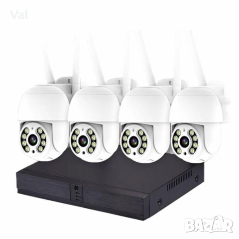 Безжичен WiFi комплект с 4 камери 4К Ultra HD+DVR за видеонаблюдение, снимка 9 - Комплекти за видеонаблюдение - 55181818