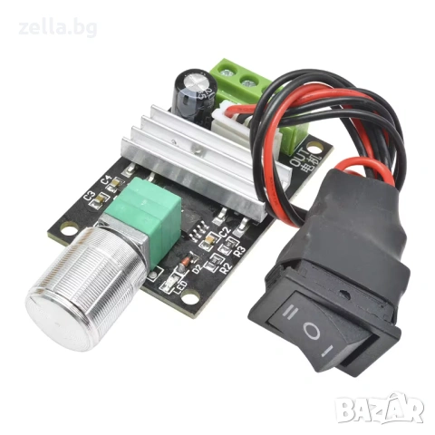 PWM DC контролер за мотор 6V 12V 24V 3A – Регулатор на скоростта с бутон за реверс 10443