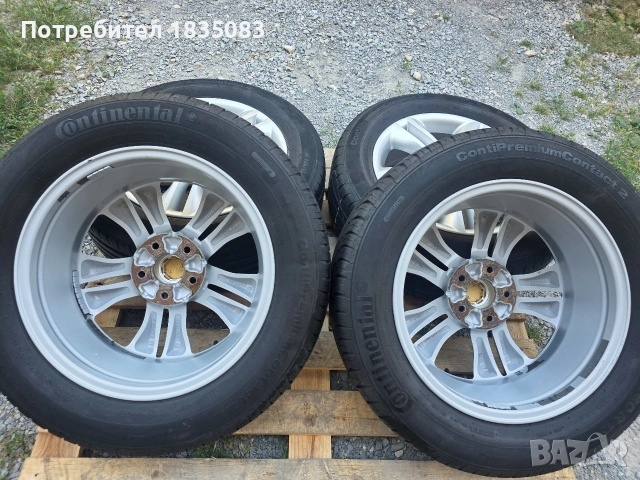 Лети джанти 17ки 5х114.3 Nissan + летни гуми 215/60/17 Continental, снимка 9 - Гуми и джанти - 55081278