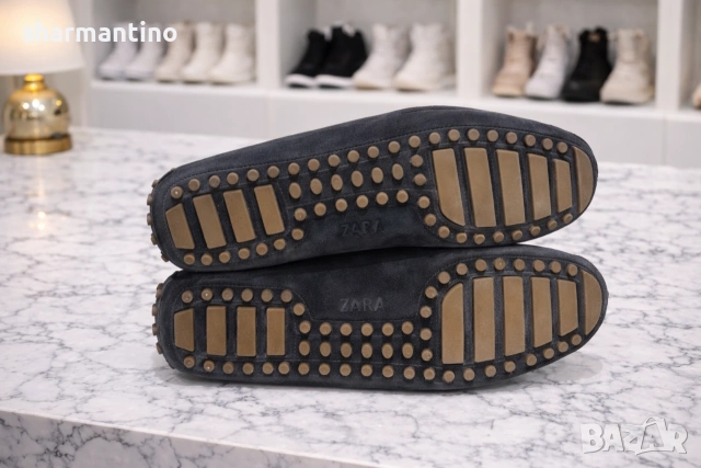 Zara N 45 кожени мокасини, снимка 3 - Маратонки - 54097773