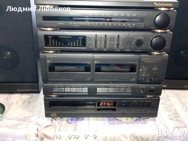 Ретро уредба Schneider грамофон,радио Cd,касетофон с тонколони, снимка 5 - Аудиосистеми - 55301957