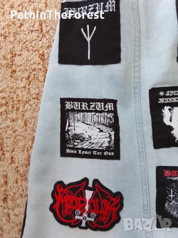 Дънкова мешка с black metal нашивки+подарък диск, снимка 3 - CD дискове - 54936486