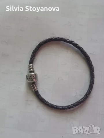 Гривна Pandora кожа и сребро, снимка 2 - Гривни - 55621010