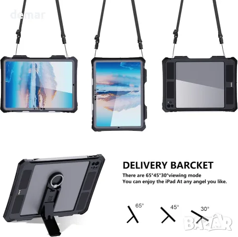 ShellBox Case Водоустойчив, удароустойчив и устойчив на падане калъф за iPad Pro 11 инча 2024, снимка 4 - Таблети - 55524311