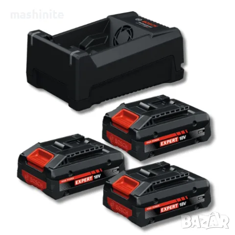 Акумулаторен комплект батерии и зарядно Bosch 18V EXPERT 3xEXBA18V-40 , 4.0Ah