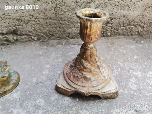 Бронзови свещничета, снимка 3 - Антикварни и старинни предмети - 55275619