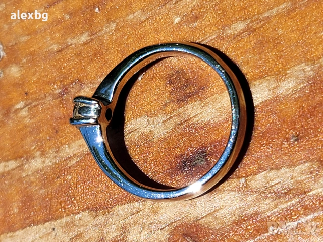 18к Пръстен бяло злато 2g с 0.18ct диамант VS1, снимка 13 - Пръстени - 53440520