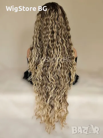 Pyca nepyka afro curls lace front 86cm 13x4 280гр, снимка 4 - Аксесоари за коса - 55360176