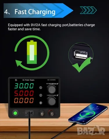 MYAMI MY-K3005MS Лабораторно захранване 0–30V / 0–5A, 150W, регулируемо DC, снимка 9 - Друга електроника - 55596784