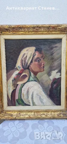 🎨✨ ВПЕЧАТЛЯВАЩ ЖЕНСКИ ПОРТРЕТ – МАСЛЕНА ЖИВОПИС В БОГАТА РАМКА В БАРОКОВ СТИЛ ✨🎨, снимка 9 - Антикварни и старинни предмети - 55304497