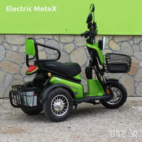 Двуместна електрическа триколка  Pudding 1800W-48V-20Ah GREEN, снимка 2 - Мотоциклети и мототехника - 55372234