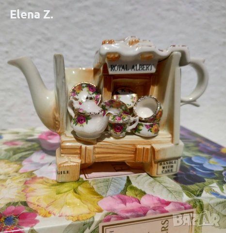 Royal Albert Old Country Roses Cardew - рядък колекционерски чайник, снимка 14 - Декорация за дома - 54107092