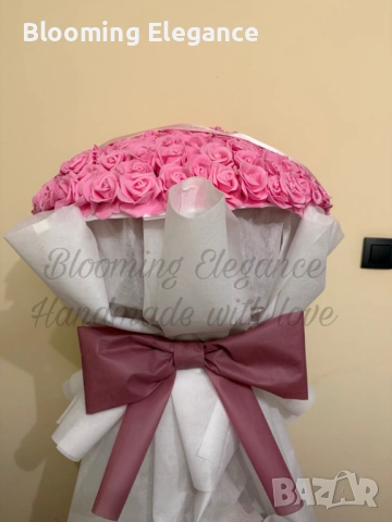 Вечен букет от 201 рози и опаковка 110 см