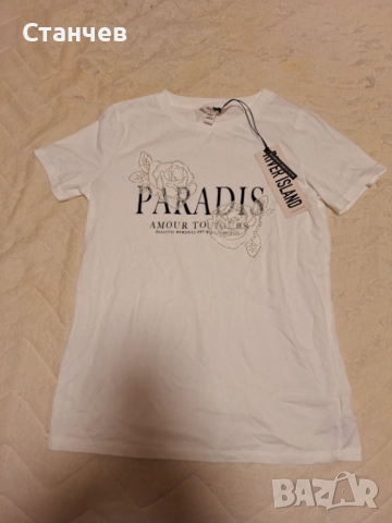 Чисто нова дамска тениска River Island с пайети и мъниста (размер EUR 32 / XXS-XS)