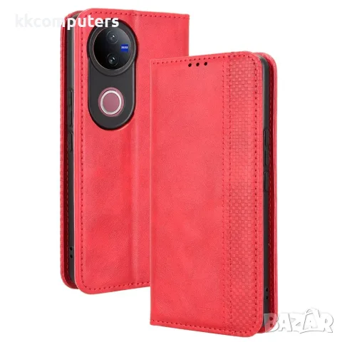 Калъф за vivo V50 5G – Ретро кожа, Стенд, Джоб за карти, Магнитно затваряне, 5 цвята, снимка 2 - Калъфи, кейсове - 55376731