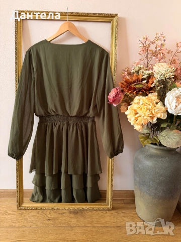 Ефирна рокля Sisters Point в маслиненозелено – шик и стил, снимка 6 - Рокли - 54229342