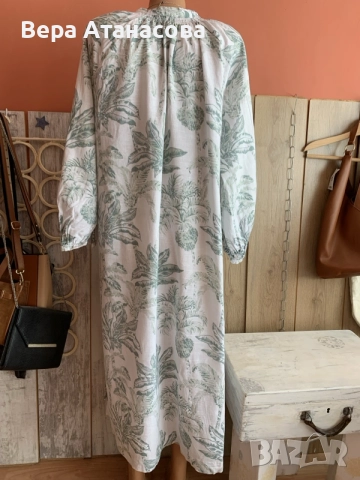 👗👗👗 Дълга рокля от ленена смес със странични цепки👟 л/хл💃, снимка 4 - Рокли - 55604988