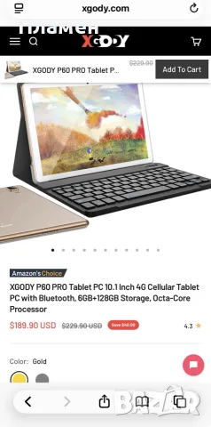 XGODY P60 PRO 10.1 4G LTE 6GB RAM 128GB – чисто нов, пълен комплект, снимка 3 - Таблети - 55686450