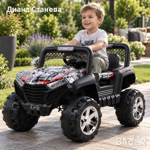 Детско електрическо бъги 4×4 с дистанционно, LED, USB и MP3 – 4 мотора, бяло, снимка 3 - Други - 55528634