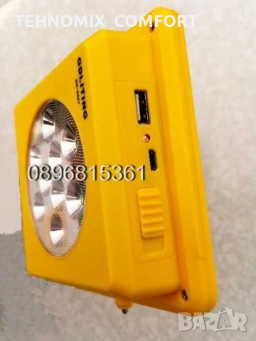 Соларно зарядно за телефон с акумулатор с USB изход с лед лампа за осветление ( нова стока), снимка 3 - Безжични зарядни - 55189089