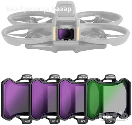 Нов Комплект филтри NEEWER за дрон DJI Avata 2 CPL ND8 ND16 ND32 стъкло