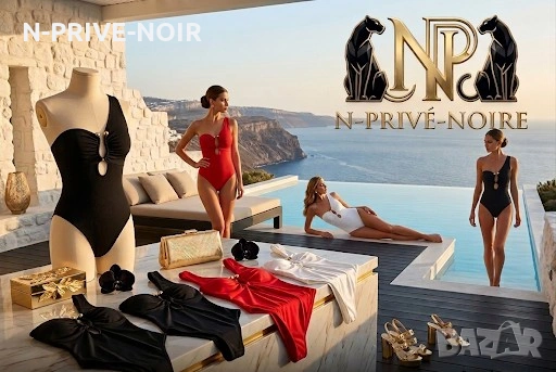 Луксозни дизайнерски дамски бански N-PRIVÉ-NOIRE | Лимитирана серия | Черно, Бяло и Червено, снимка 9 - Бански костюми - 54703699