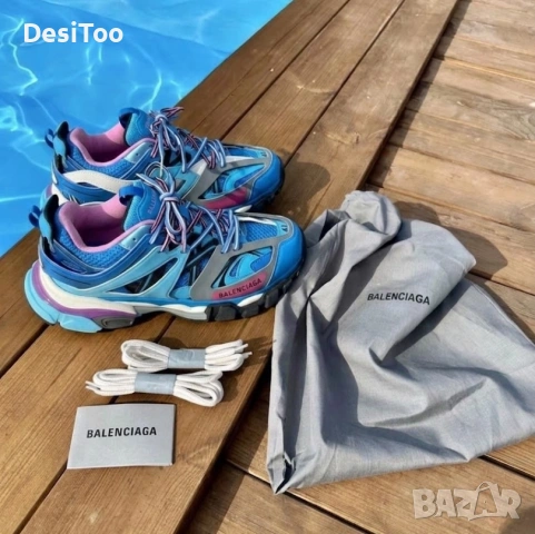 Balenciaga Track - Light Blue/Pink , снимка 3 - Маратонки - 54305906