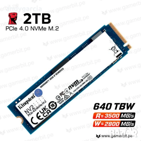  2TB Kingston NV2 SSD M.2 NVMe Gen 4 , 2000GB ссд диск на 88 дни, 100% здраве