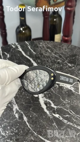 Слънчеви очила Dior DiorMidnight B1I – Черни с бели дръжки / Monogram стъкла, снимка 3 - Слънчеви и диоптрични очила - 55597656