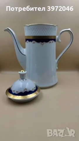 Луксозен сервиз за чай  Echt Kobalt Scharffeuer BAVARIA 1950 , снимка 5 - Сервизи - 55427344