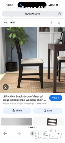 IKEA LERHAMN – комплект 6 трапезни стола от масивно дърво, отлично състояние, София, снимка 8 - Столове - 54793983
