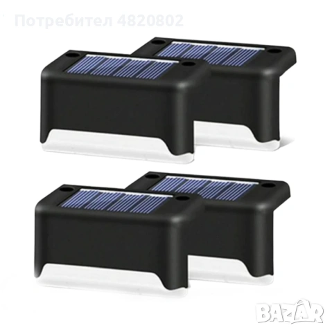SolarBright – соларни LED лампи за огради и тераси | комплект от 4 броя, снимка 6 - Соларни лампи - 54606040