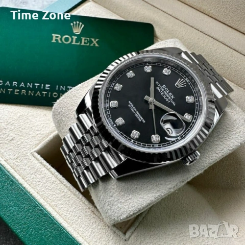 Rolex Datejust 41mm Steel Black Dial Diamond Automatic Мъжки / Унисекс Различни Варианти, снимка 4 - Мъжки - 54049361
