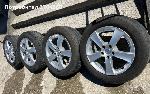 Комплект гуми DEZENT 5x112 с почти нови гуми, снимка 2 - Гуми и джанти - 54556667