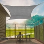5x7 метра Слънцезащитна тента WOLTU, мрежест HDPE + монтажен комплект, сива, снимка 1