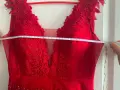 Дамска официална червена рокля с камъни, снимка 3