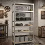 Метален стелаж с 5 рафта – 875 кг товароносимост, 180 × 90 × 30 см, сребрист, снимка 1