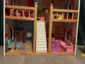 Дървена детска къща за кукли с мебели, снимка 4