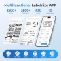 Нов Bluetooth термо етикетен принтер PM240 2 инча с 3 ролки етикети за дом офис училище, снимка 6