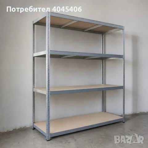 Метален гаражен стелаж HÖGLER 180x160x60 см – 4 рафта, до 1200 кг, поцинкована стомана