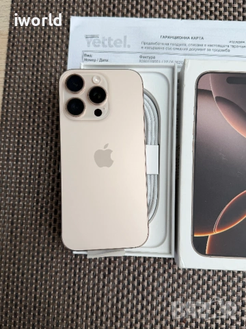 36М Гар!❗️100%🔋iPhone 16 Pro ❗️Лизинг от 30€/мес❗️ Desert Titanium❗️128GB , снимка 4 - Apple iPhone - 54077928