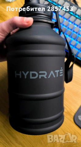 HYDRATE Stainless Steel Water Bottle 2.2L / BPA-free / leak-proof / нова, снимка 5 - Други стоки за дома - 54897286